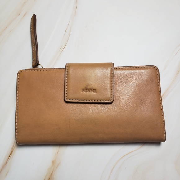 Fossil Emma Tab tan snap clutch wallet - Picture 5 of 10